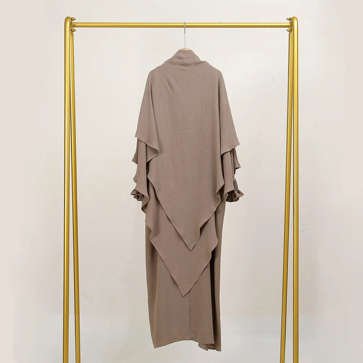 Two Piece Jilbab Prayer Set Abaya for Woman Batwing Hijab Dress Muslim Kimono Kaftan Robe Long Khimar Islam Cloth Jilbab Ramadan