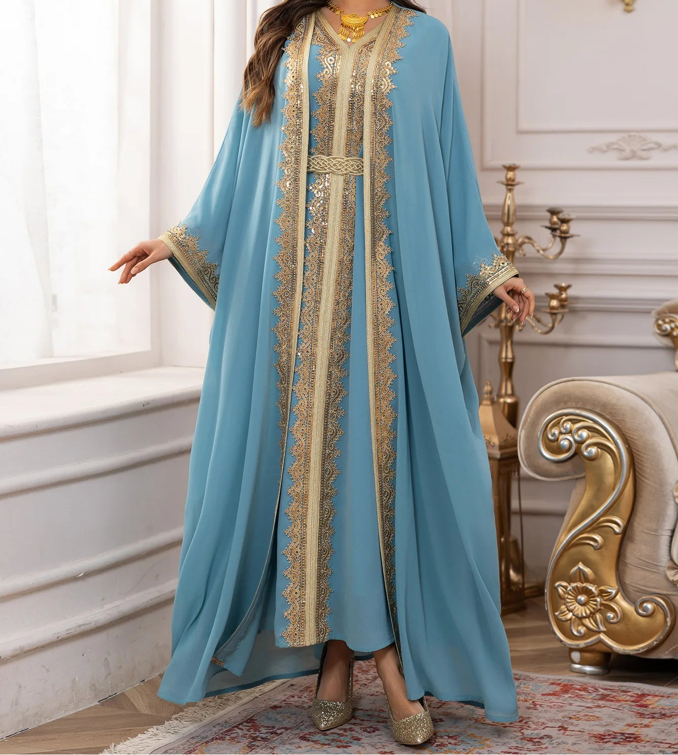 Dress for Women Kimono Dubai  Abaya Kaftan Islam Jalabiya Long Robe Vestidos