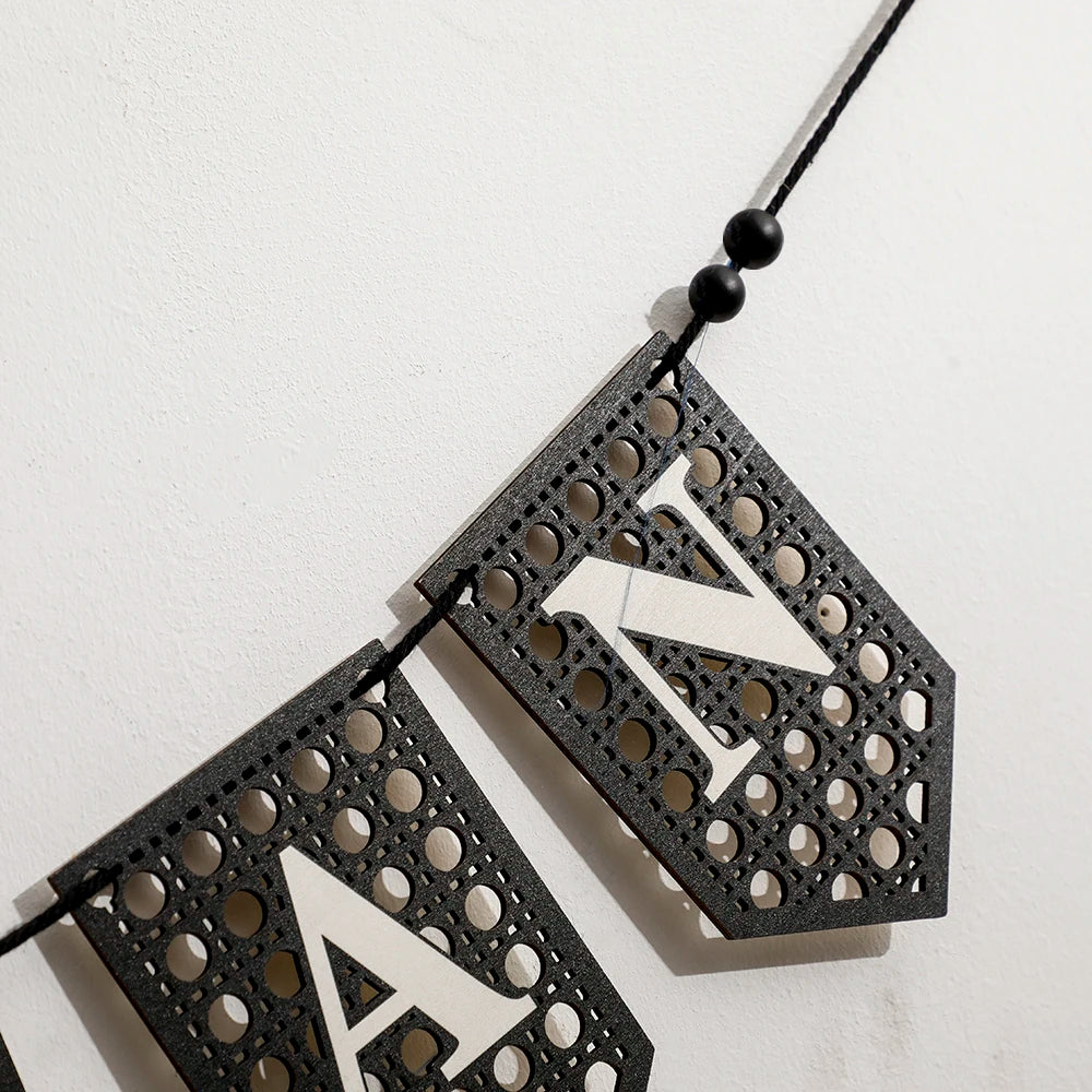 Ramadan Mubarak Banner - Hollow Lantern Hanging Garland for Islamic Muslim Eid Festival Home Party Ornament Wall Decor Supplies