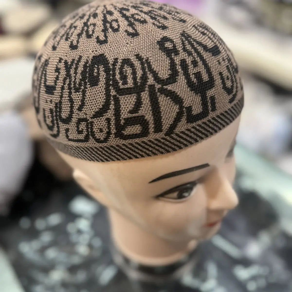 Ethnic Hats for Africa Men Knitted Cap Eid Prayer Khaki Street Melon Hat Fashion Classic Islam Beanies Kuki Caps Male 54-59cm