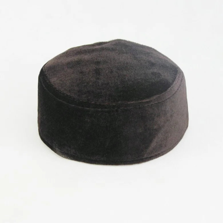 RIMAIRE Thickened Warm Velvet Prayer Cap Muslim Men's Minimalist Worship Hat Winter Religious Etiquette Cap