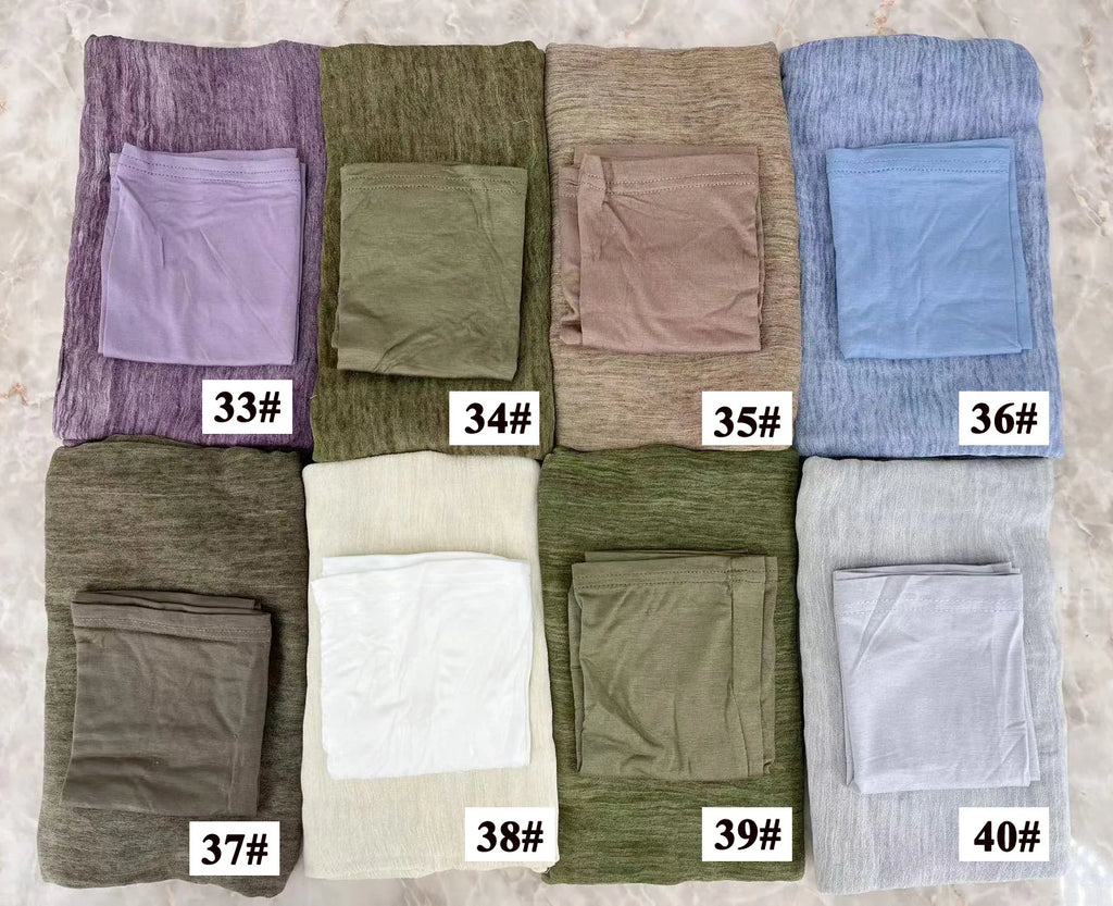 Rayon Cotton Hijab with Inner Cap Set Premium Wrinkle Scarf Headscarf Shawl Dirty Dyed Vintage Soft Muslim Turban Hijabs Women