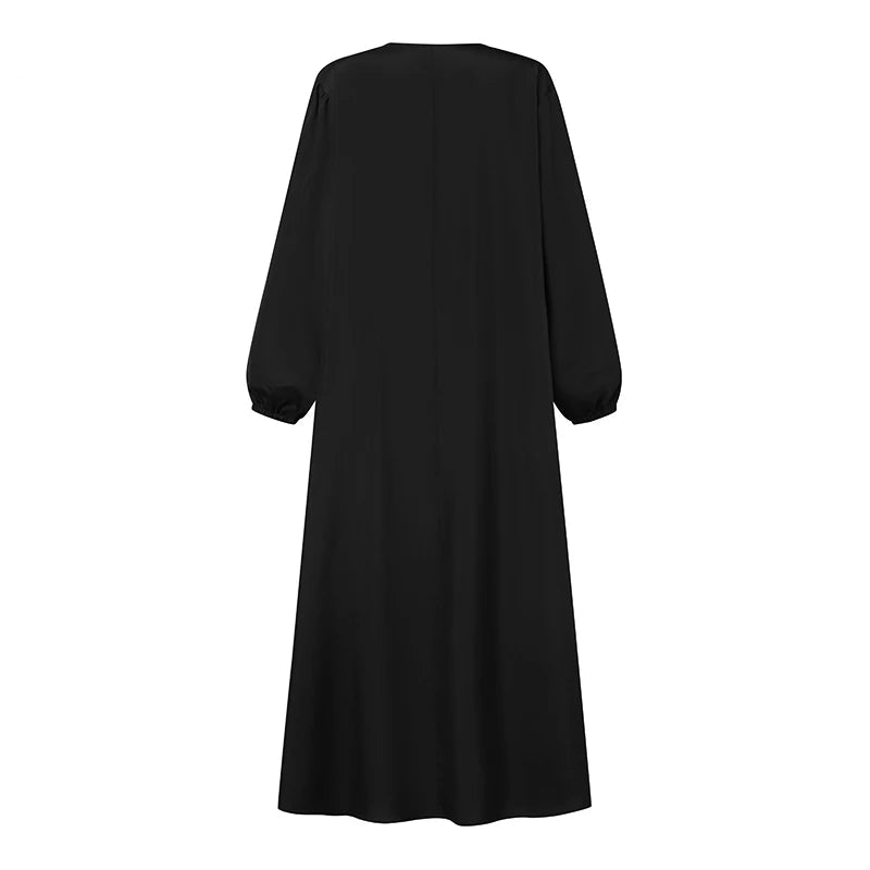 Dress Autumn Dubai Turkey Abaya Hijab Sundress Islamic Clothing Robe Femme