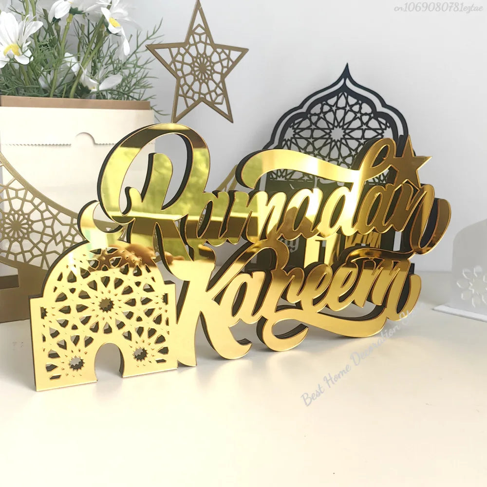 Ramadan Bismillah Acrylic Wooden Ornament Eid Mubarak Home Decoration Islamic Muslim Party Supplies Alhamdulillah Mashallah 2025