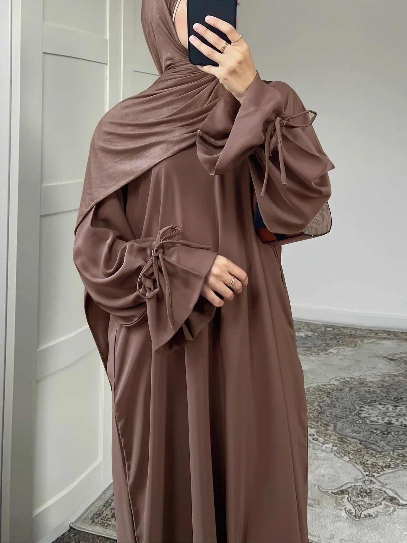 Eid Muslim Dress for Women Abaya Bow Jalabiya Ramadan Lace Up Vestidos Largos Islam Arab Long Robe Morocco Dubai Kaftan 2026