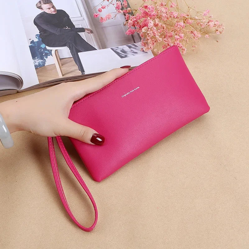 Women Wallet Female Purse Soft Leather Long Coin Purse Card Holder Money Clutch Large Capacity Vintage Zipper Slim Wallet