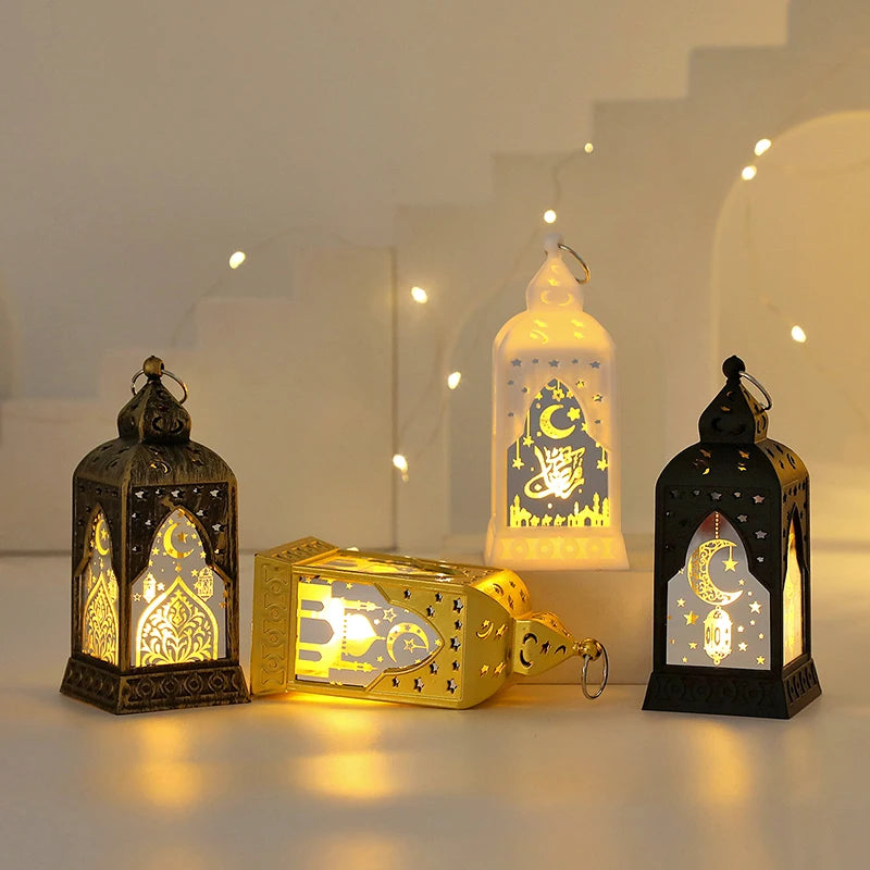 Creative Eid Mubarak Candle Lamp Ramadan Crescent Moon and Star Night Light Islamic Muslim Party Decor Eid Party Supplies