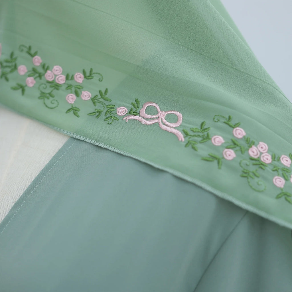 Embroidery Open Abaya and Hijab 2 Piece Set Muslim Dress Abayas for Women Dubai Luxury Islamic Clothing Kaftan Robe Ramadan Eid