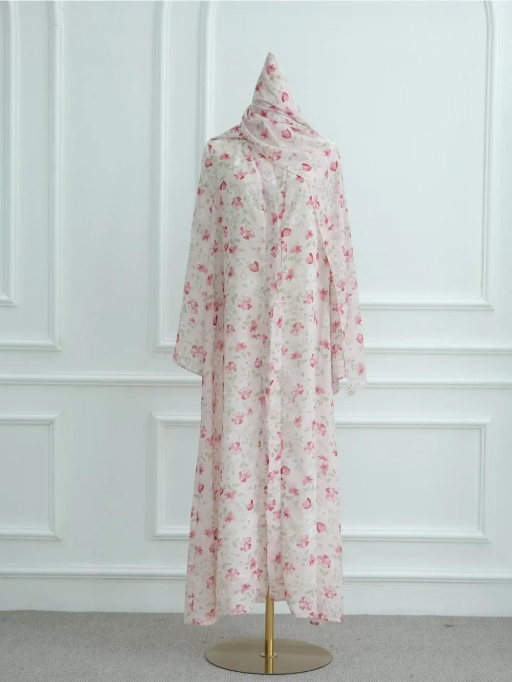 Eid Women Abaya Scarf 2 Piece Set Muslim Cardigan Ramadan Jalabiya Print Caftan Long Robe Morocco Kaftan Vestidos Largos 2026