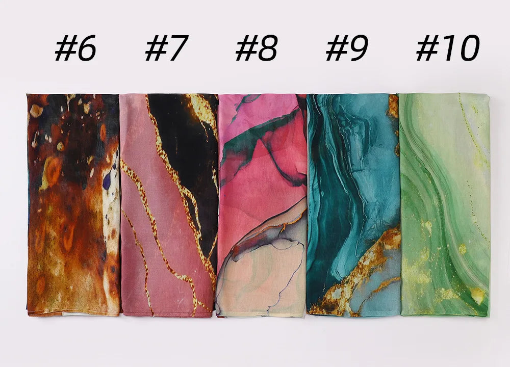 Premium Printed Rayon Modal Hijabs Cotton Hijab Scarf for Women Wraps and Shawls Musulman Headband Islamic Ramadan Turban