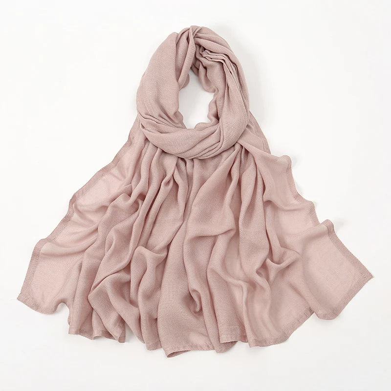 Muslim Hijabs for Women Scarf Thin Plain Shawls Femme Musulman Soft Viscose Rayon Headscarf Islamic Turban Headband 200x85cm