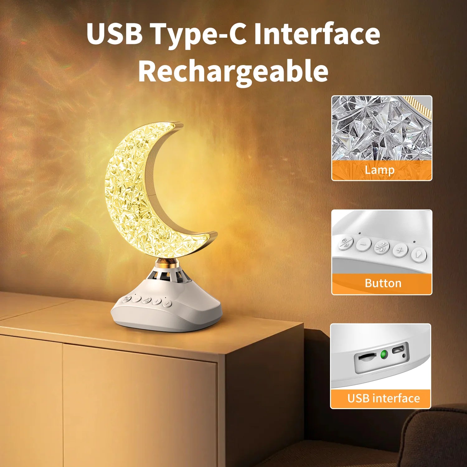 Quran Speakers Desk Lamp koran Moon Night Light Muslim Speakers for Gift Home office