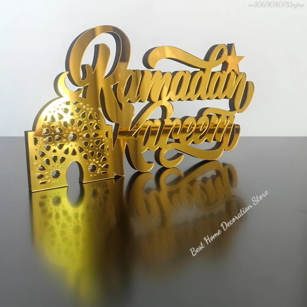 Ramadan Bismillah Acrylic Wooden Ornament Eid Mubarak Home Decoration Islamic Muslim Party Supplies Alhamdulillah Mashallah 2025