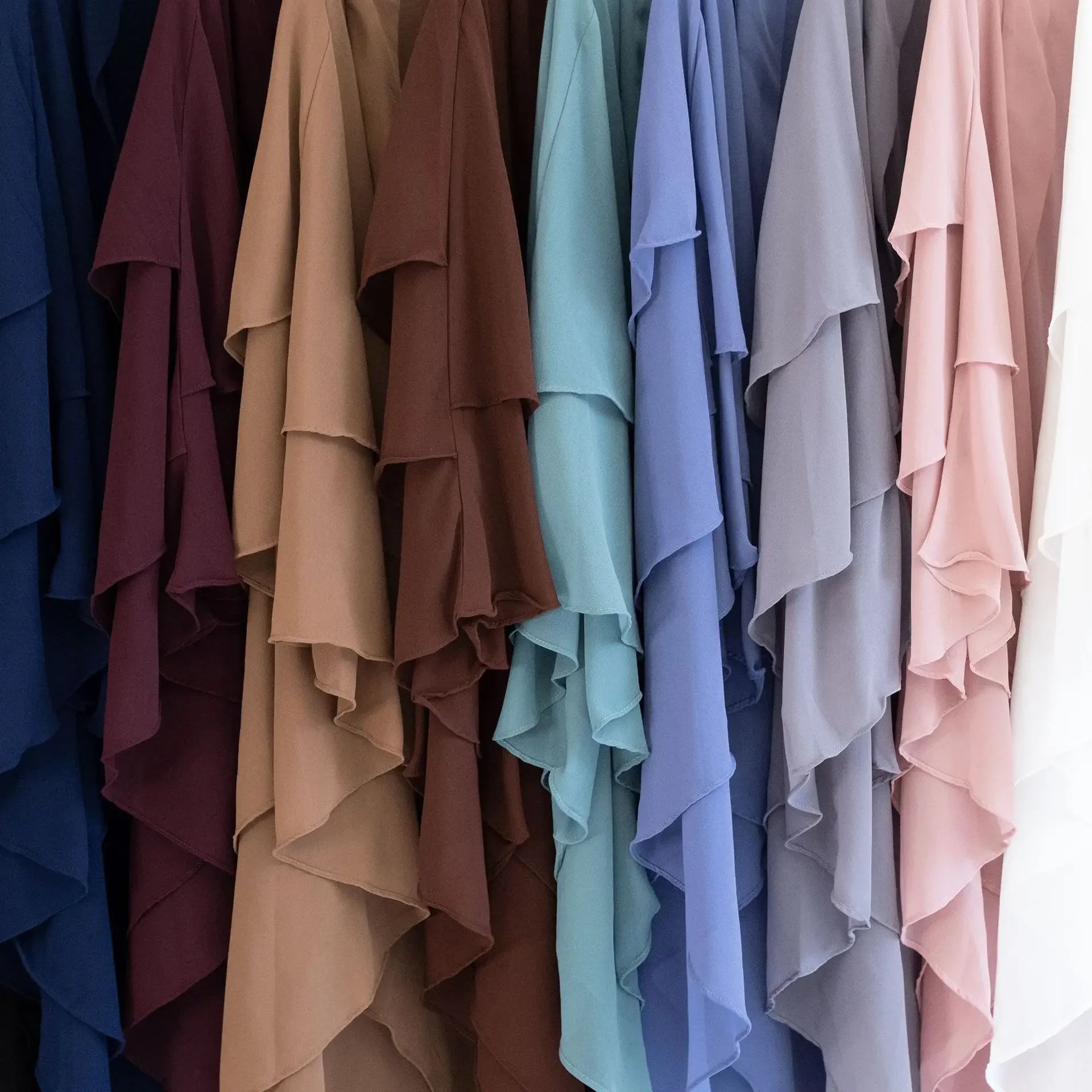 Long Khimar Women Muslim Hijab Prayer Eid 3 Layers Chiffon 2025 Hijabs Headscarf Shawl Veil Long Three-Layer Djellaba Niqab