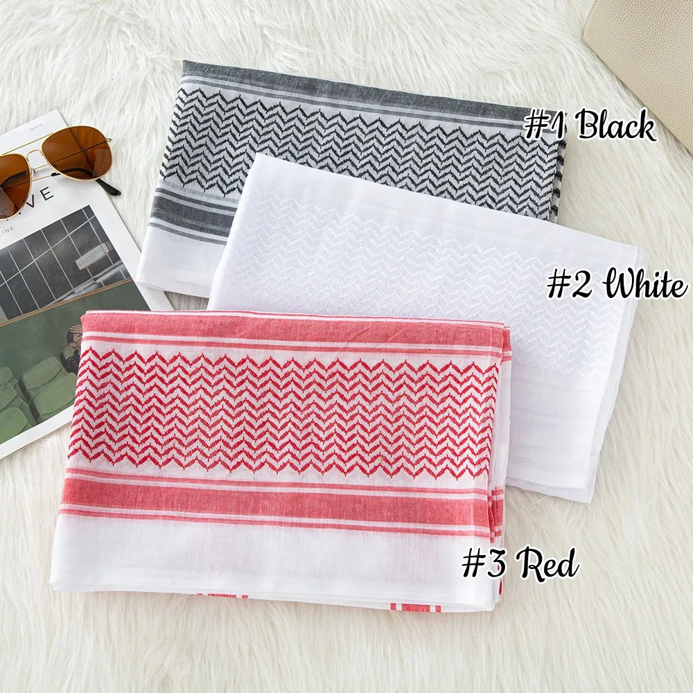 Muslim Men's Head Scarf Saudi Arab Middle Eastern Keffiyeh Scarves Islamic Clothing Male Hijab Turban Shemagh Muhammad Hat
