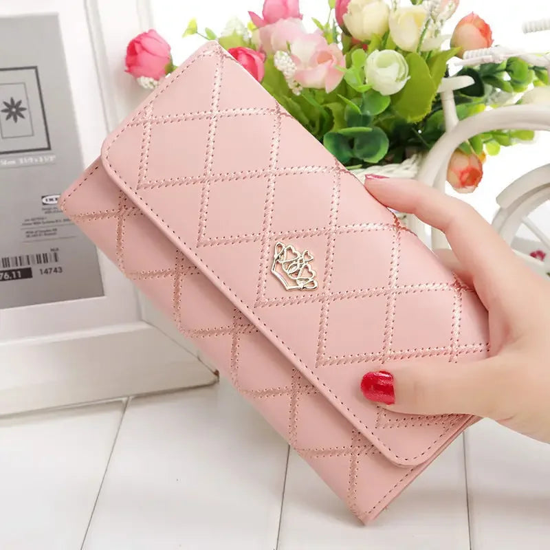 New Large Capacity Women's Wallet Fashionable Long Leather Clutch Bag Mobile Phone Bag Student Coin Purse Handheld Card Holder