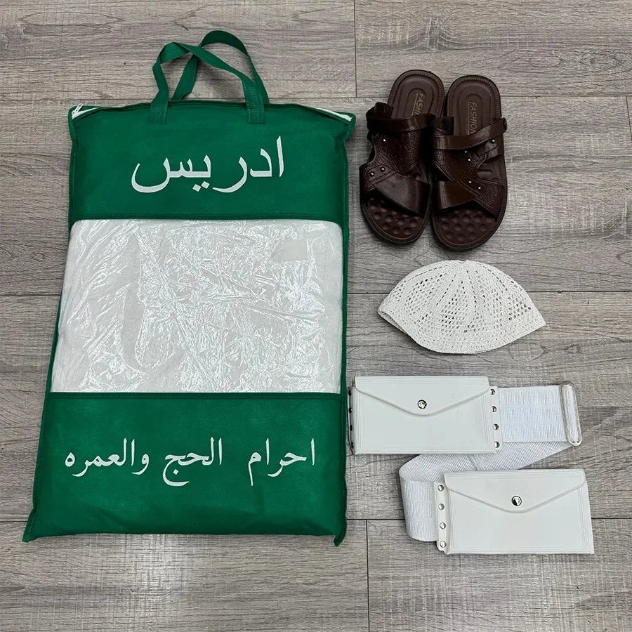 Hajj Ihram Prayer Towel Set Pilgrimage Waist Bag Ceremony Box Clothing Set for Men Women Children Summer Season