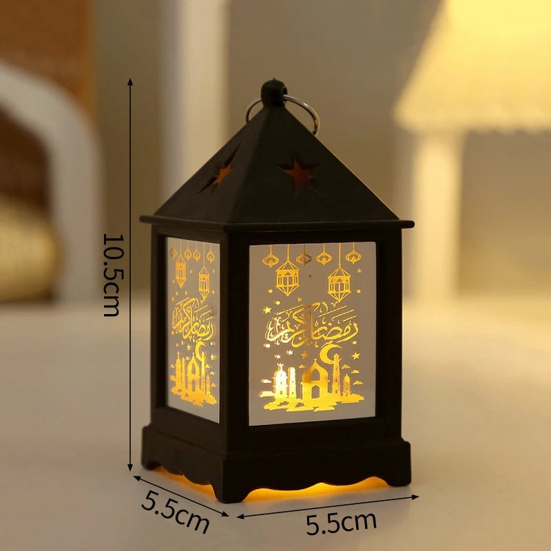 Creative Eid Mubarak Candle Lamp Ramadan Crescent Moon and Star Night Light Islamic Muslim Party Decor Eid Party Supplies