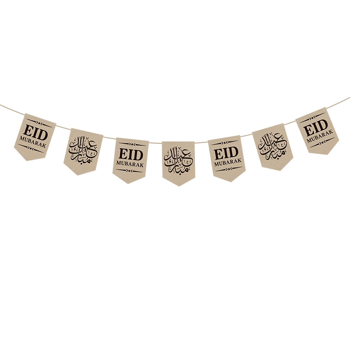 Eid Mubarak Banner with Sheep Ornaments, Islamic Wall Hanging Decor for Eid al-Fitr & Adha, Ramadan Kareem Home Party Decor Gift