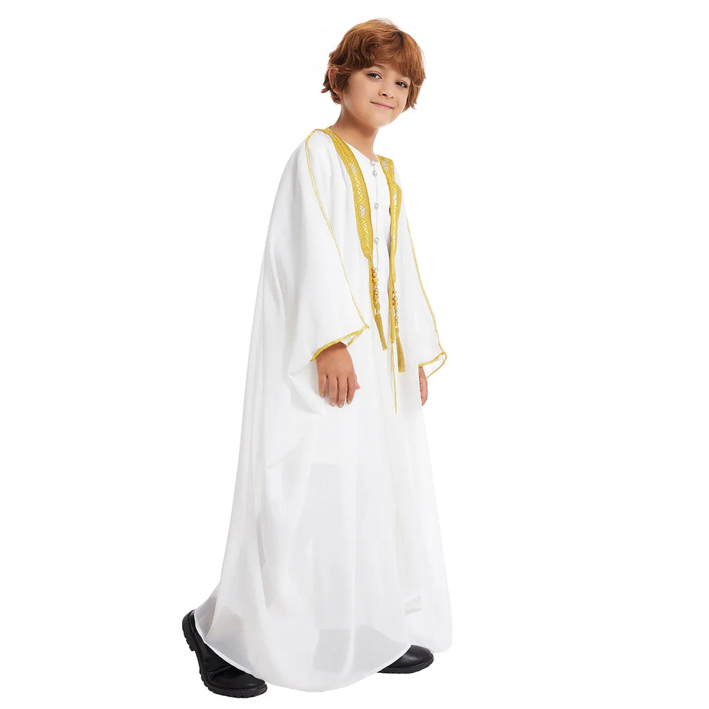 Eid Muslim Boys Jubba Thobe Children Open Abaya Prayer Kaftan Ramadan Morocco Jubba Modest Islamic Dubai Saudi Abayas Thobe