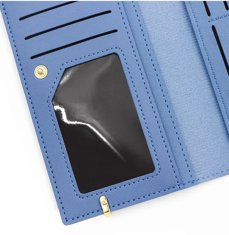 New Women Long Wallets Handbag Zipper Coin Pocket Female Purse Photo Holder Credit Card Holder Women's Clutch Wallet