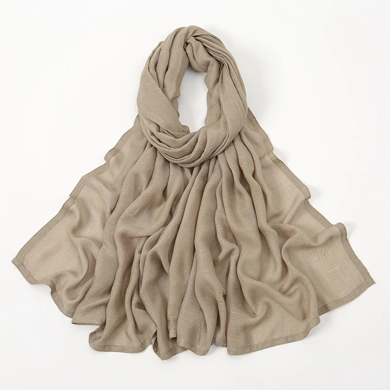 Muslim Hijabs for Women Scarf Thin Plain Shawls Femme Musulman Soft Viscose Rayon Headscarf Islamic Turban Headband 200x85cm