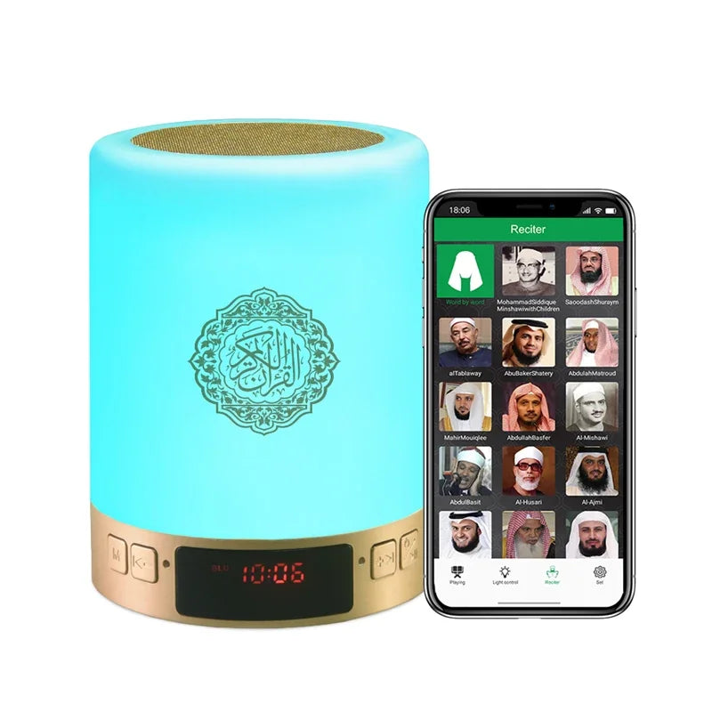 AZAN Islamic Quran Speaker Night light mp3 APP control Coran Player Quran lamp with 16G memory card veilleuse coranique