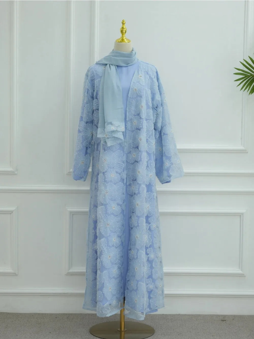 Eid Women Abaya Muslim Cardigan Dress Beading Flower Jalabiya Ramadan Vestidos Largos Islam Arab Long Robe Morocco Kaftan 2026