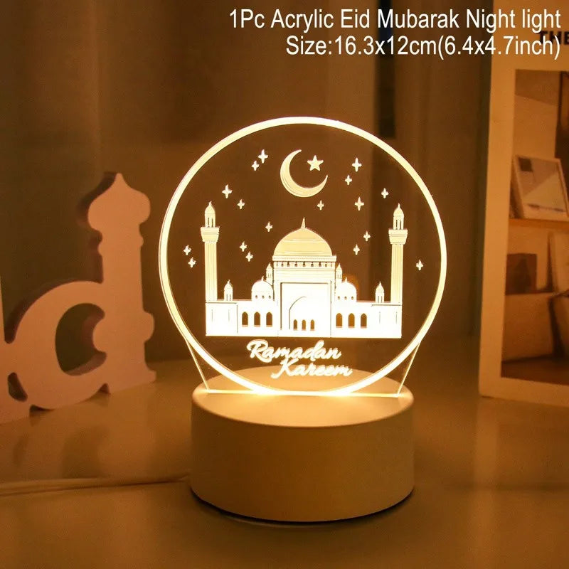 3D Led Lamp Ramadan Night Light Led Moon Star Eid Bedroom Decoration Light Ornament Ramadan Decoration For Home