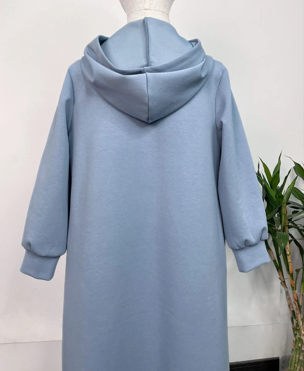 Middle East Muslim Fashion Abayas for Girls Solid Color Simple Hoodie Dress with Pocket Hooded Cuff Design Eid Ramadan Kids Robe