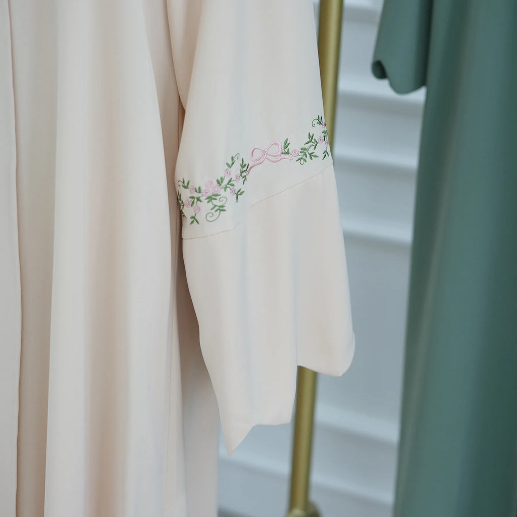 Embroidery Open Abaya and Hijab 2 Piece Set Muslim Dress Abayas for Women Dubai Luxury Islamic Clothing Kaftan Robe Ramadan Eid