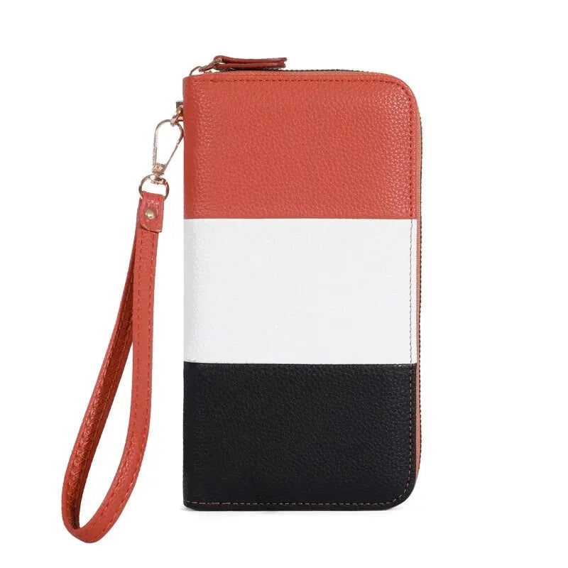 Women's Wallet RFID Blocking Multi Credit Card High Capacity Zipper Clutch Travel Bag Wrist Guard