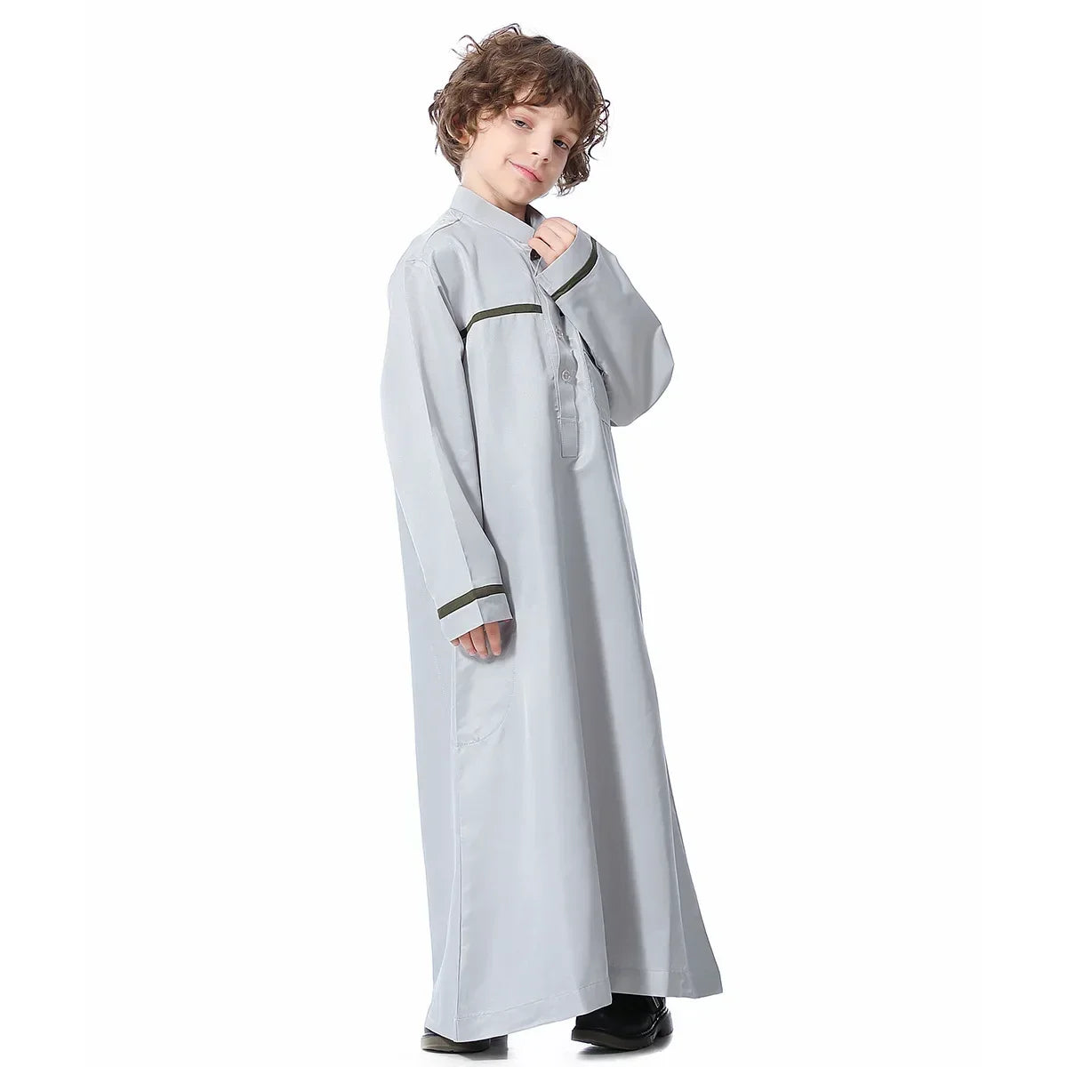 Muslim Saudi Arab Boys Robe Kids Abaya Kaftan Prayer Islam Ramadan Clothing Long Sleeve Thobe Middle East Teenage Dress Dubai