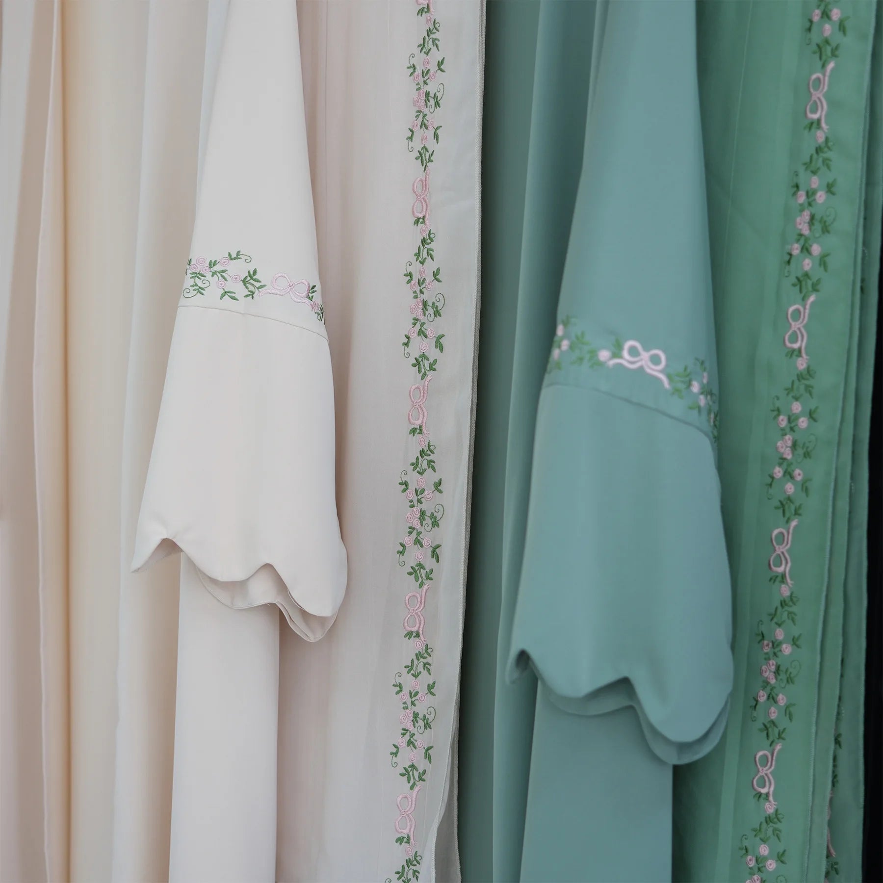 Embroidery Open Abaya and Hijab 2 Piece Set Muslim Dress Abayas for Women Dubai Luxury Islamic Clothing Kaftan Robe Ramadan Eid