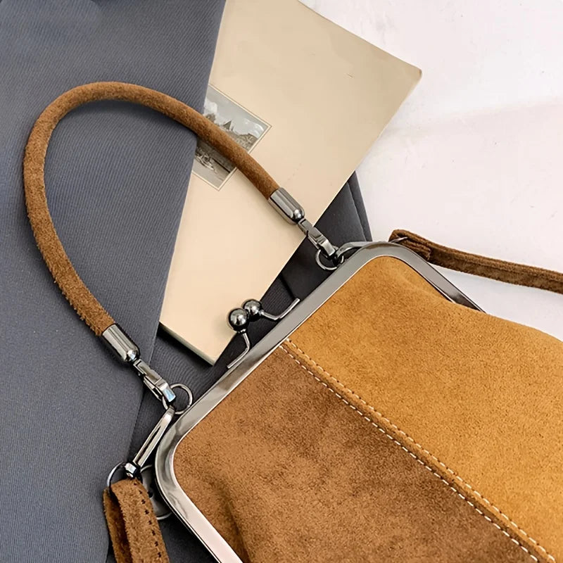 Women'S Soft Synthetic Crossbody with Twist Lock Closure, Compact Makeup & Lipstick Organizer For Travel, Work, Crossbody Purse