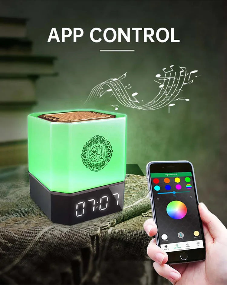 Quran Azan Clock Koran Islamic Muslim Bright Night Light Lamp Holy Bluetooth Speaker Wireless Portable Arab Ramadan Caixa De Som