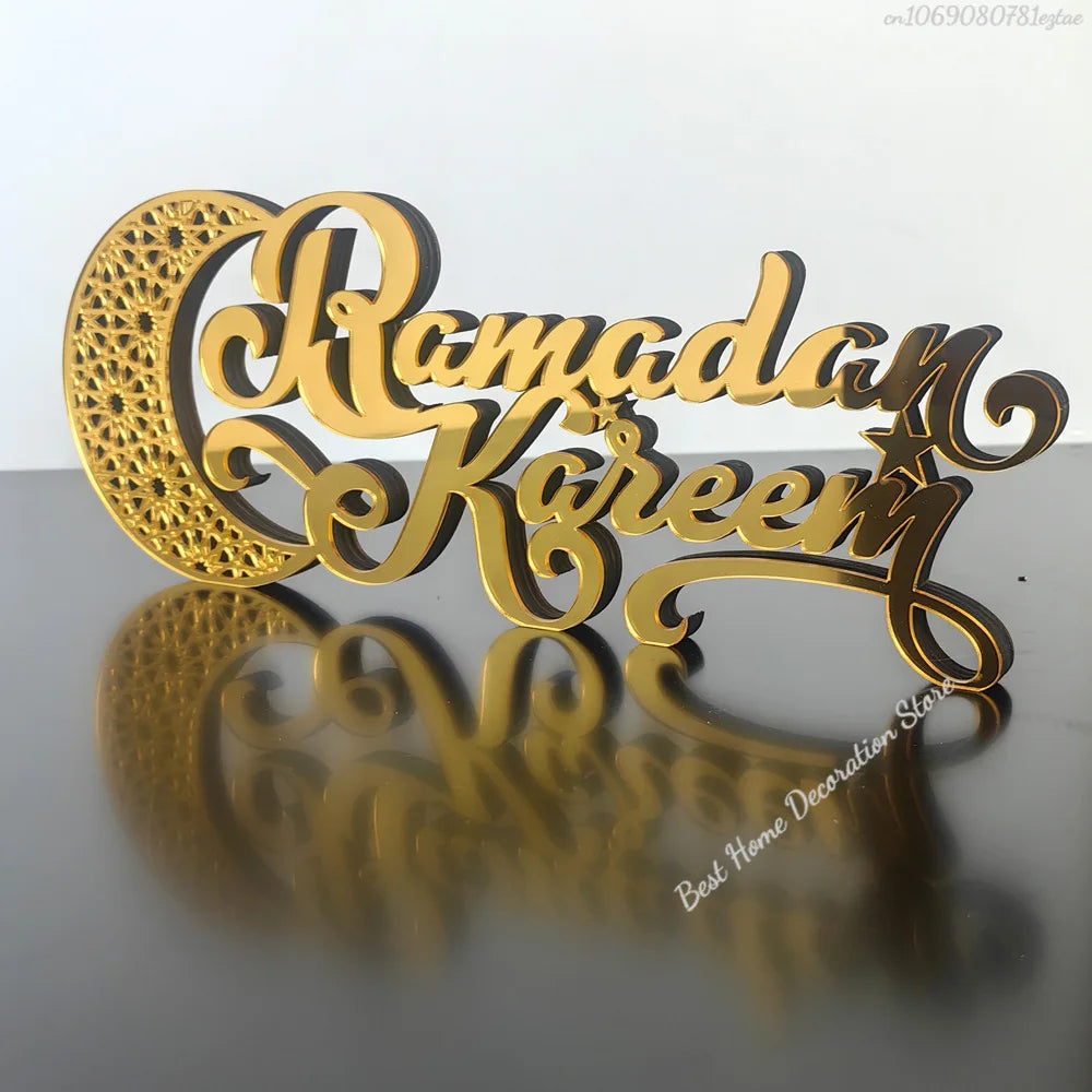 Ramadan Bismillah Acrylic Wooden Ornament Eid Mubarak Home Decoration Islamic Muslim Party Supplies Alhamdulillah Mashallah 2025