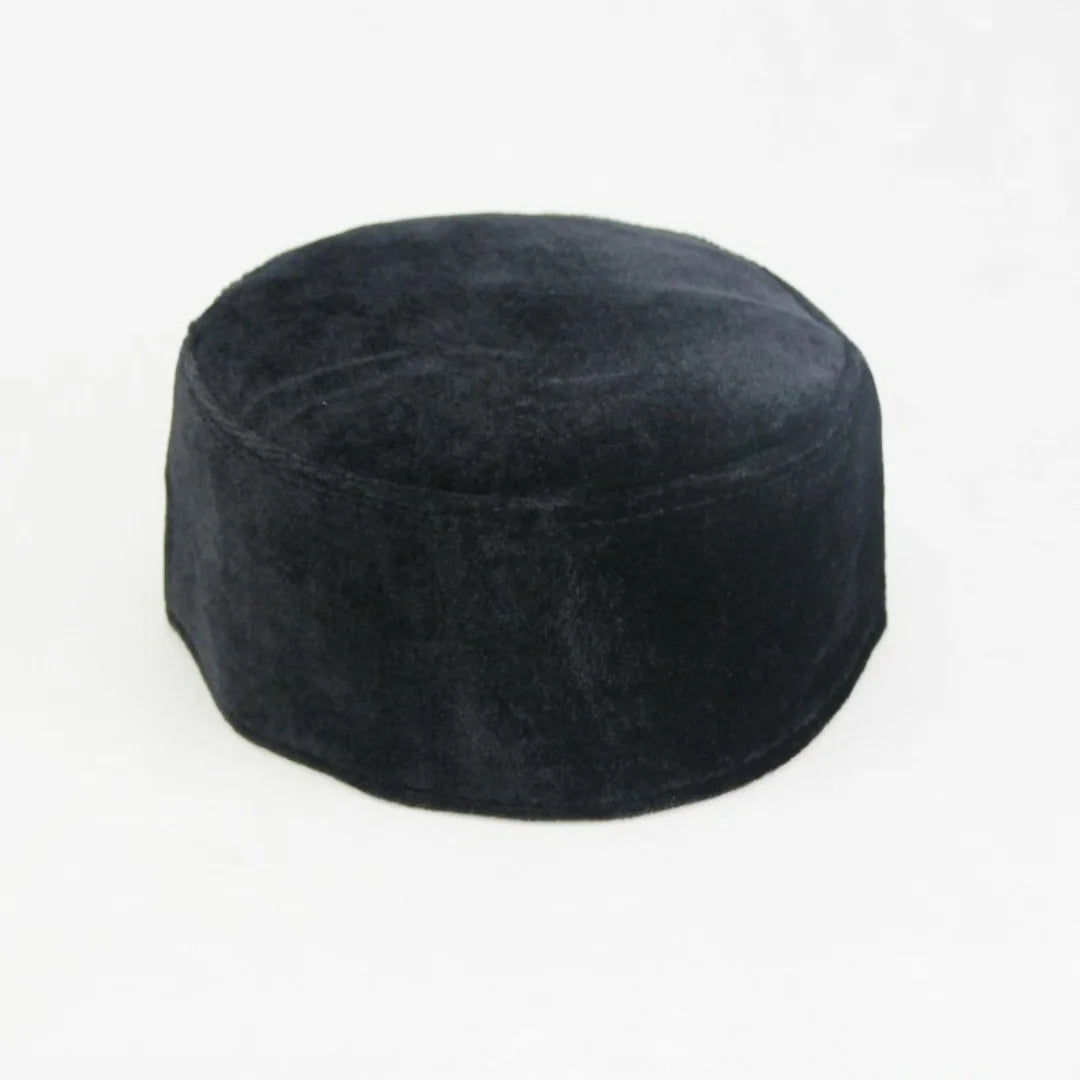RIMAIRE Thickened Warm Velvet Prayer Cap Muslim Men's Minimalist Worship Hat Winter Religious Etiquette Cap