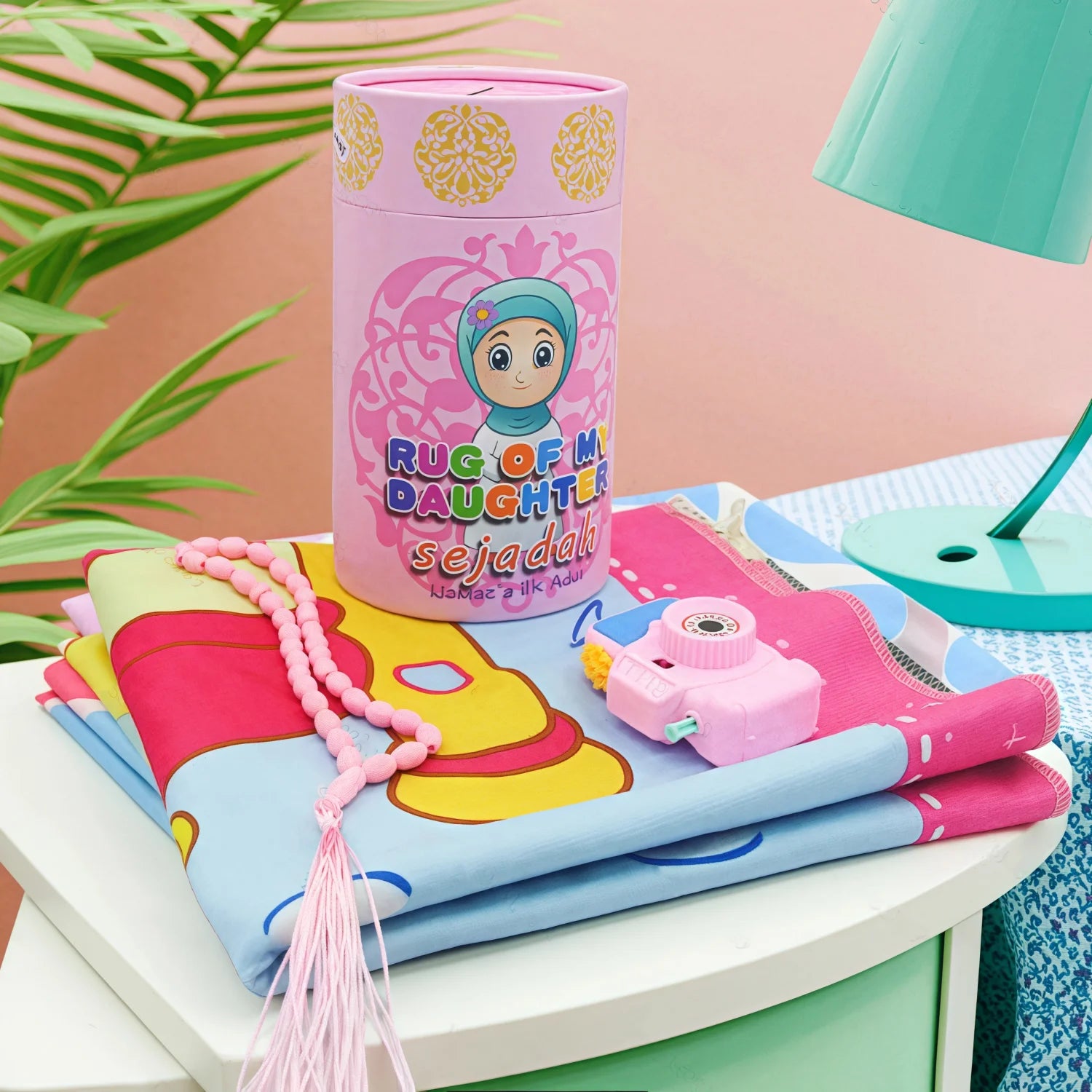Kids Prayer Rug Best Muslim Gift Romadan Gift Children Portable 4pcs set ﻿
