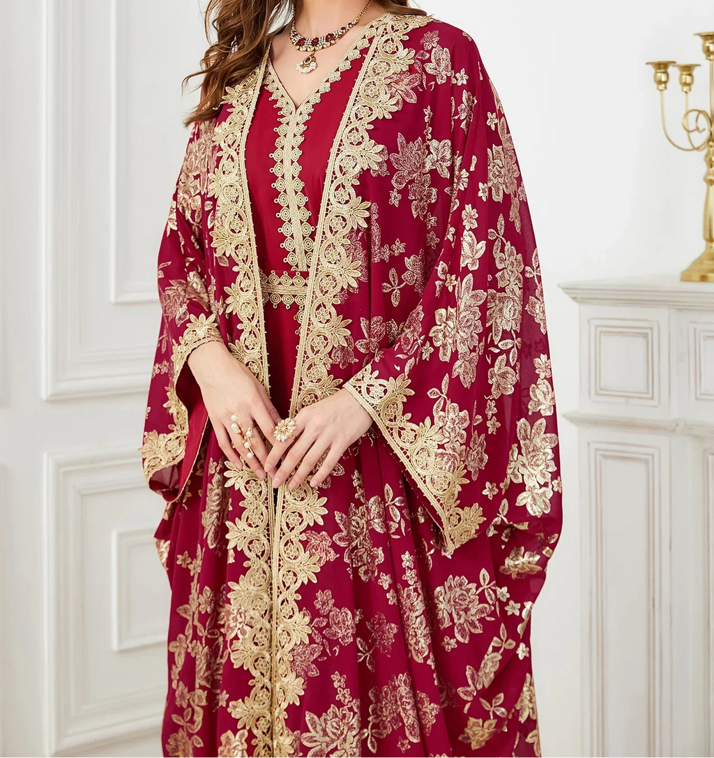 Dress for Women Abaya with Inner Dress 2 Piece Set Jalabiya bayas Robe Caftan Vestidos Largo