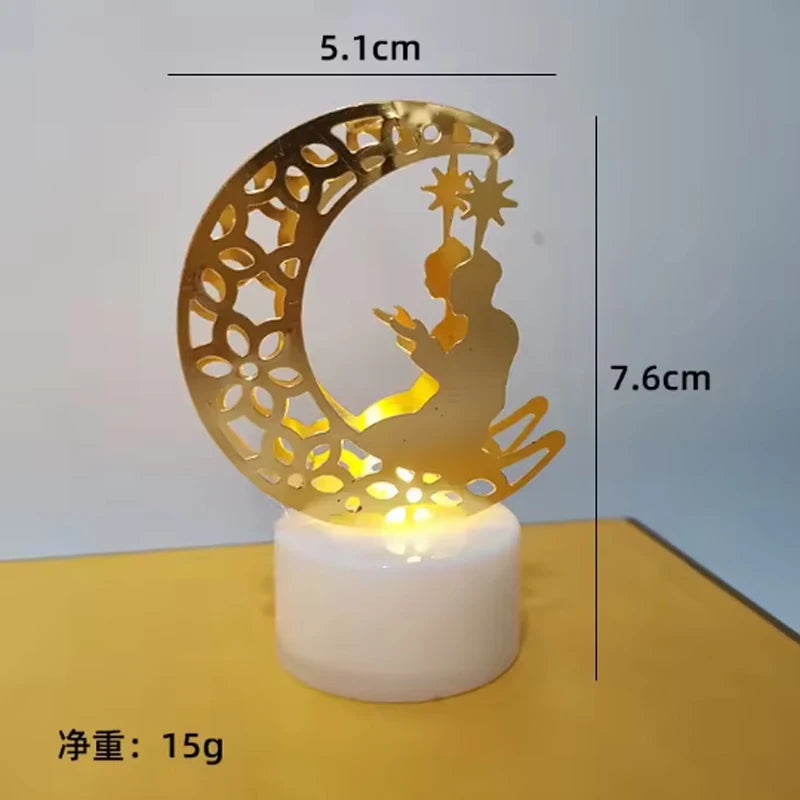 LED Moon Star Castle Lights Eid Mubarak Electronic candle light Islam Muslim Festival Party Eid al-Fitr home Ramadan Decoration