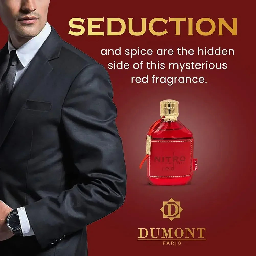 Nitro Red Dumont Middle Eastern Arabic Perfume for Men and Women Long Lasting Natural Romantic Scent Fragrance Spray 100ml