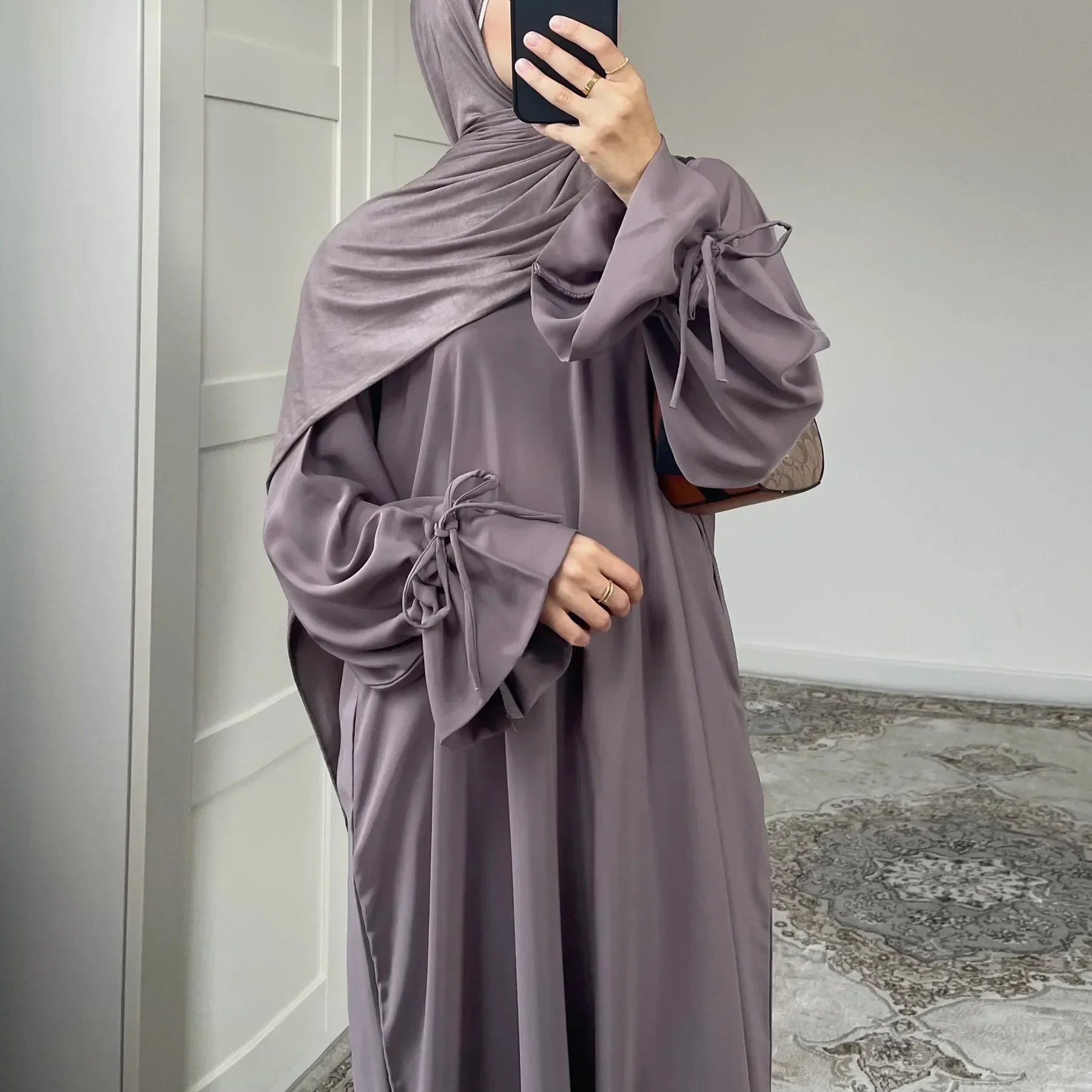 Eid Muslim Dress for Women Abaya Bow Jalabiya Ramadan Lace Up Vestidos Largos Islam Arab Long Robe Morocco Dubai Kaftan 2026