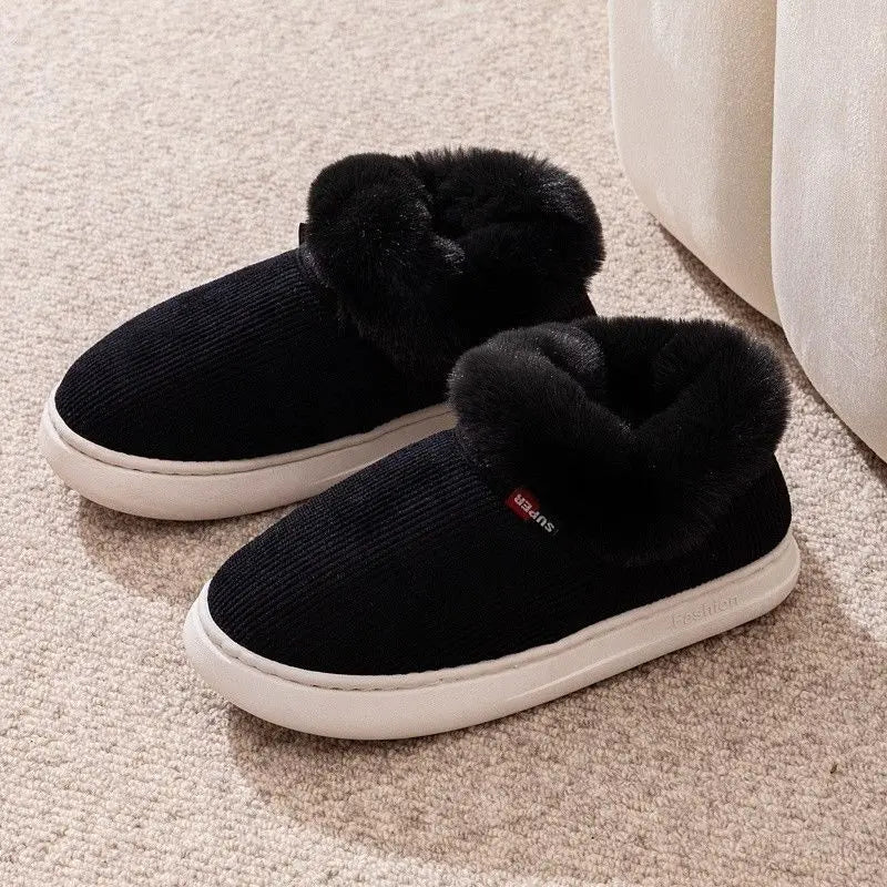 Fashion Women's Winter Slippers Indoor and Outdoor Warmth Anti-slip Comfort Thick Sole Casual Couple Home Shoes Snow Boots