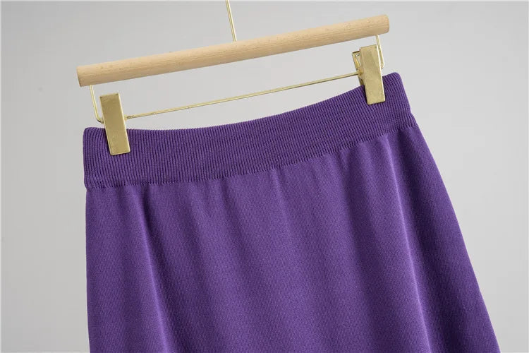 Women Knitted Sweater Muslim 2 Piece Set Cardigan Single Breasted Coat Long Skirt Suit Knit Outfits Morocco Autumn Winter 2025