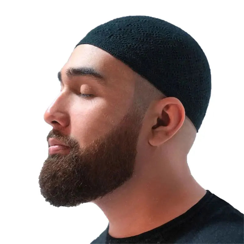 Muslim Men Prayer Hats Unisex Knitted Beanie Wrap Head Cap Islamic Ramadan Jewish India Cap Musulman Arab Men's Kippah Homme Hat