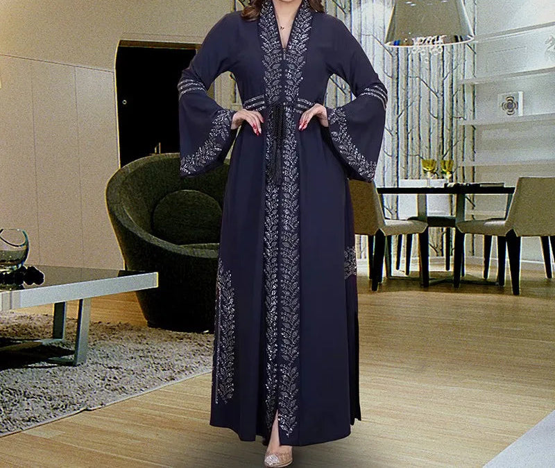 Casual Kimono Robe Femme Caftan Turkish Islamic Clothes Open Abaya Dubai Kaftan Muslim Cardigan Abayas Dresses for Women