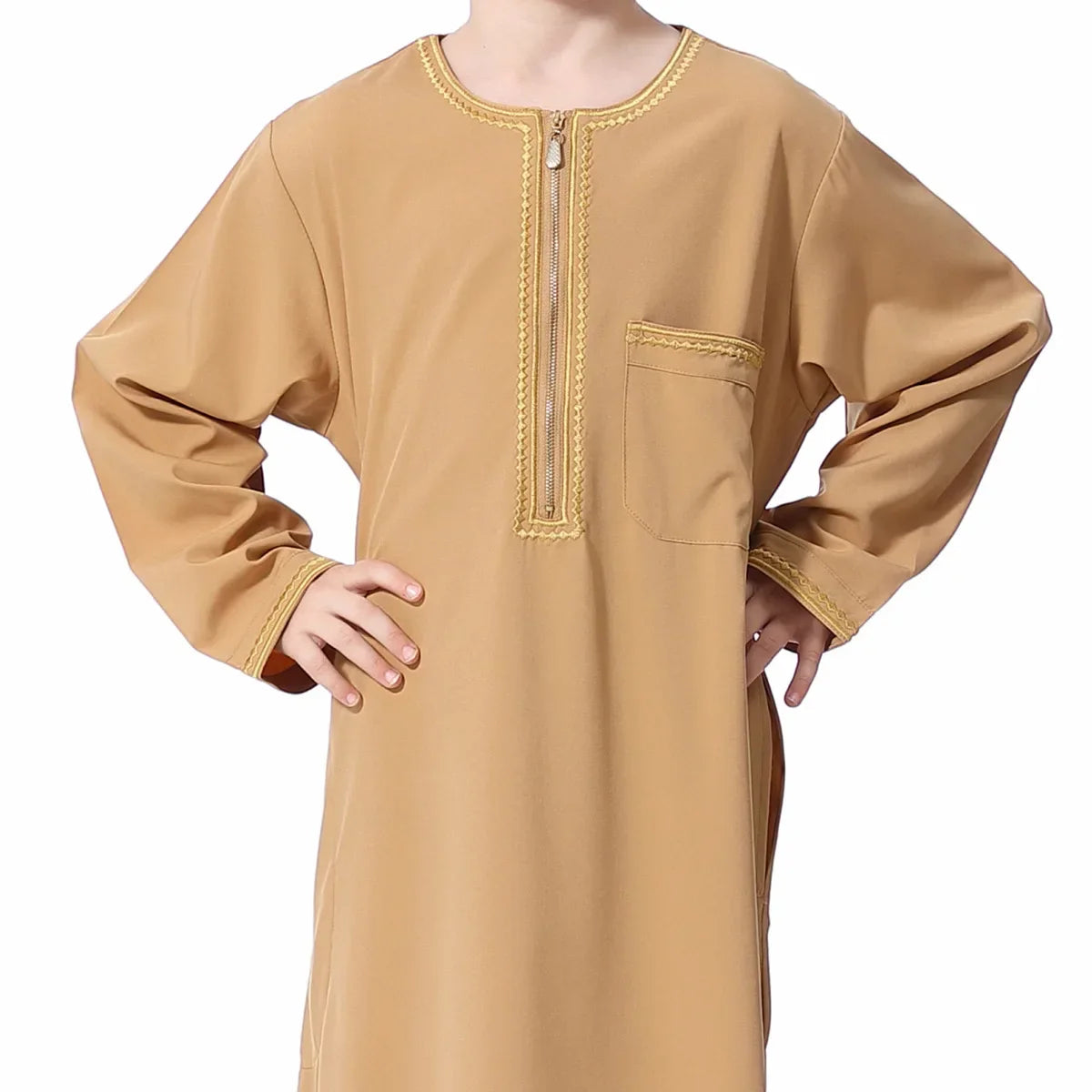 Muslim Saudi Arab Boys Robe Kids Abaya Kaftan Prayer Islam Ramadan Clothing Long Sleeve Thobe Middle East Teenage Dress Dubai