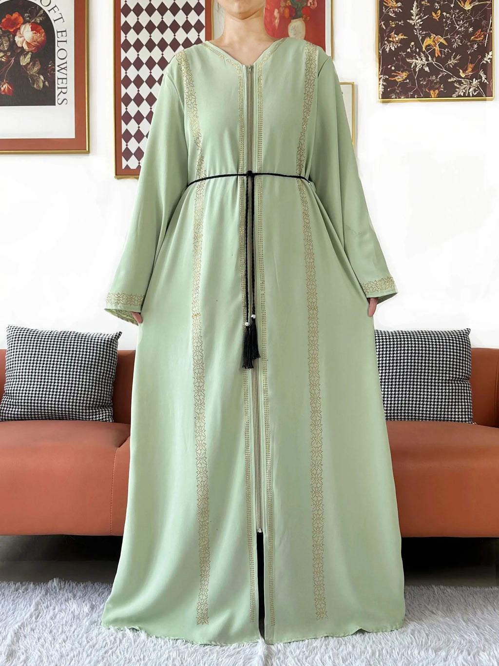 New Elegant Women Abaya Long Sleeve Chiffon Loose Open Abaya Muslim Islamic Clothing Cardigan Style Muslim Fashion Dresses