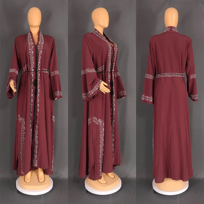 Casual Kimono Robe Femme Caftan Turkish Islamic Clothes Open Abaya Dubai Kaftan Muslim Cardigan Abayas Dresses for Women
